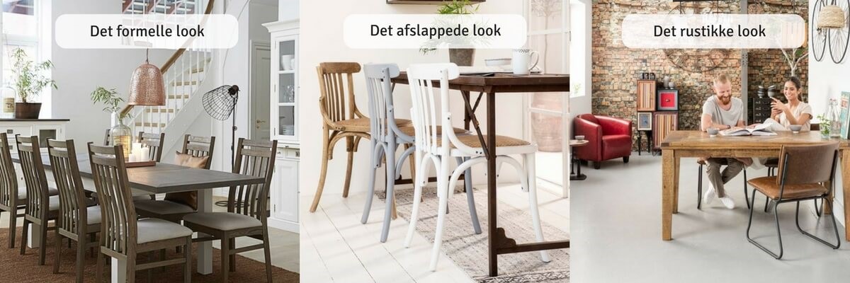 Spisestuestole i forskellige stilarter