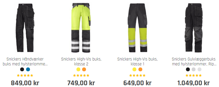 Arbejdsbukser fra Pro-Dress.com