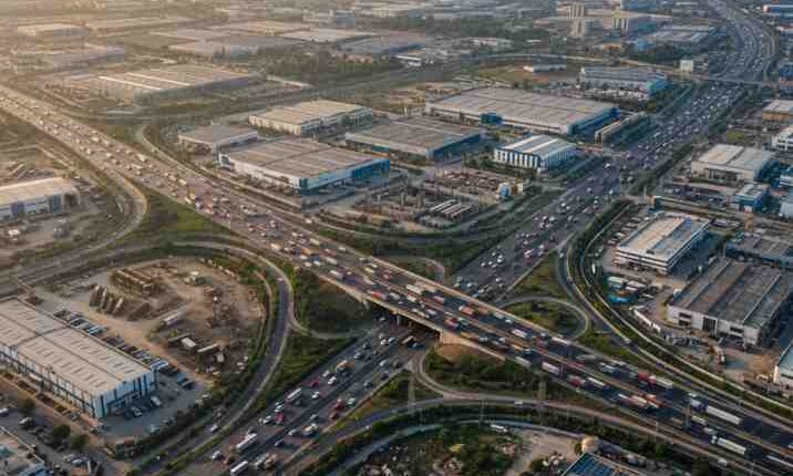 Aerial View of Gurgaon-Manesar Industrial Area – highlighting infrastructure and highways (1)